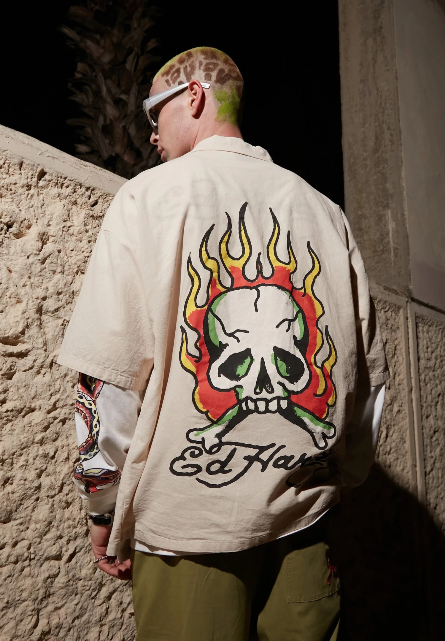 Ed Hardy Flames Camp CamiciaEcru Uomo Camicie ED222D002-B11 8 Ed Hardy Flames Camp CamiciaEcru Uomo Camicie ED222D002-B11 - immagine 6