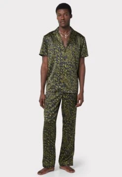 Hidden Leopard Print SetPigiamaKhaki Uomo Per La Notte CF982M030-N11