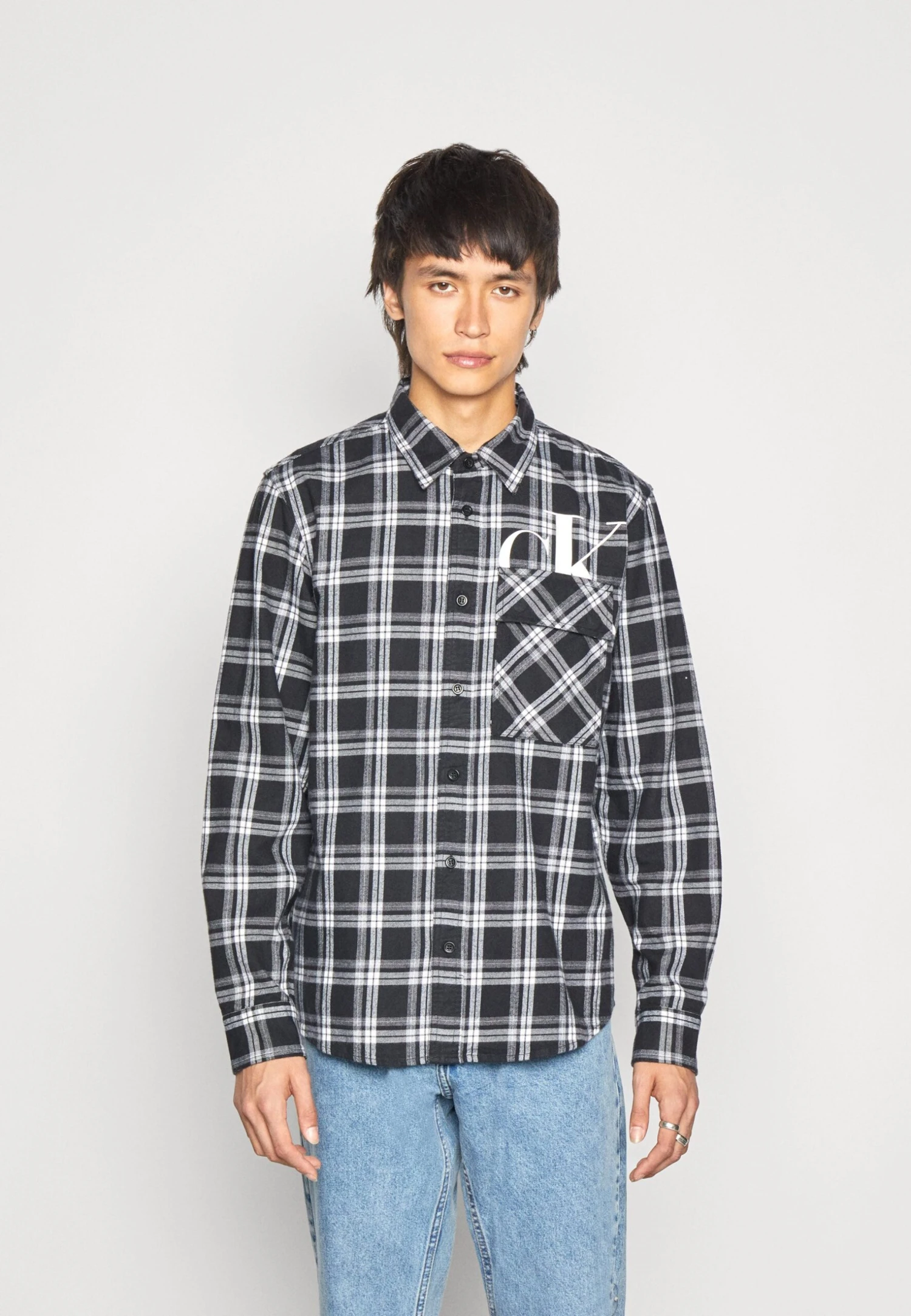 Calvin Klein Jeans Cut Off Check ShirtCamiciaBlack/Bright White Uomo Camicie C1822D06Q-Q11 3 Calvin Klein Jeans Cut Off Check ShirtCamiciaBlack/Bright White Uomo Camicie C1822D06Q-Q11