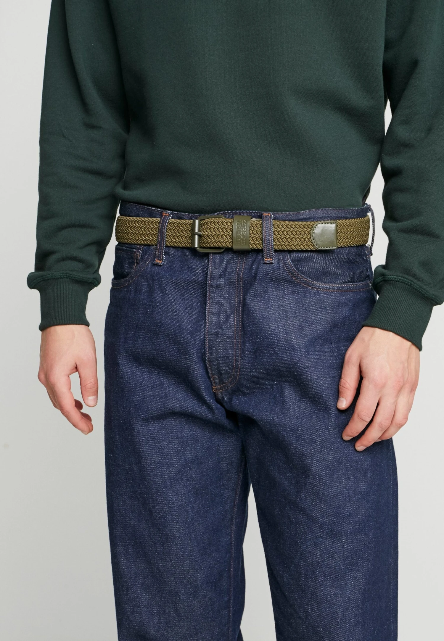 URBAN CLASSICS Elastic Belt 2 Pack - Cintura Intrecciata - Black/Olive 3 URBAN CLASSICS Elastic Belt 2 Pack - Cintura Intrecciata - Black/Olive - immagine 2