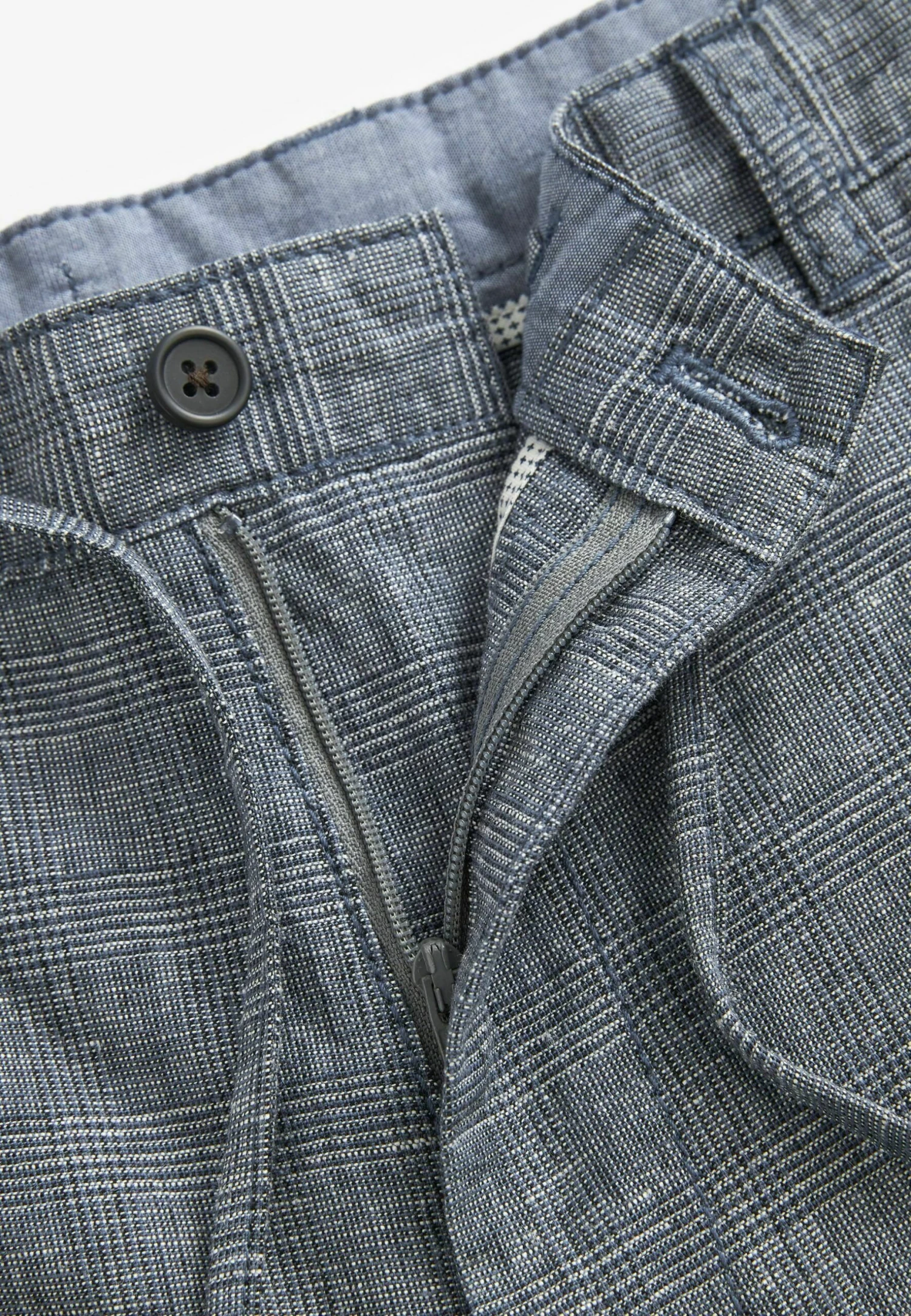 Next Regular Fit Linen Rich Shorts - Shorts - Blue Check 9 Next Regular Fit Linen Rich Shorts - Shorts - Blue Check - immagine 7