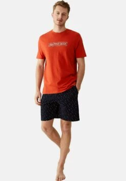 Marks & Spencer Inactive Mode Slogan PigiamaOrange Mix Uomo Per La Notte QM482M018-G11