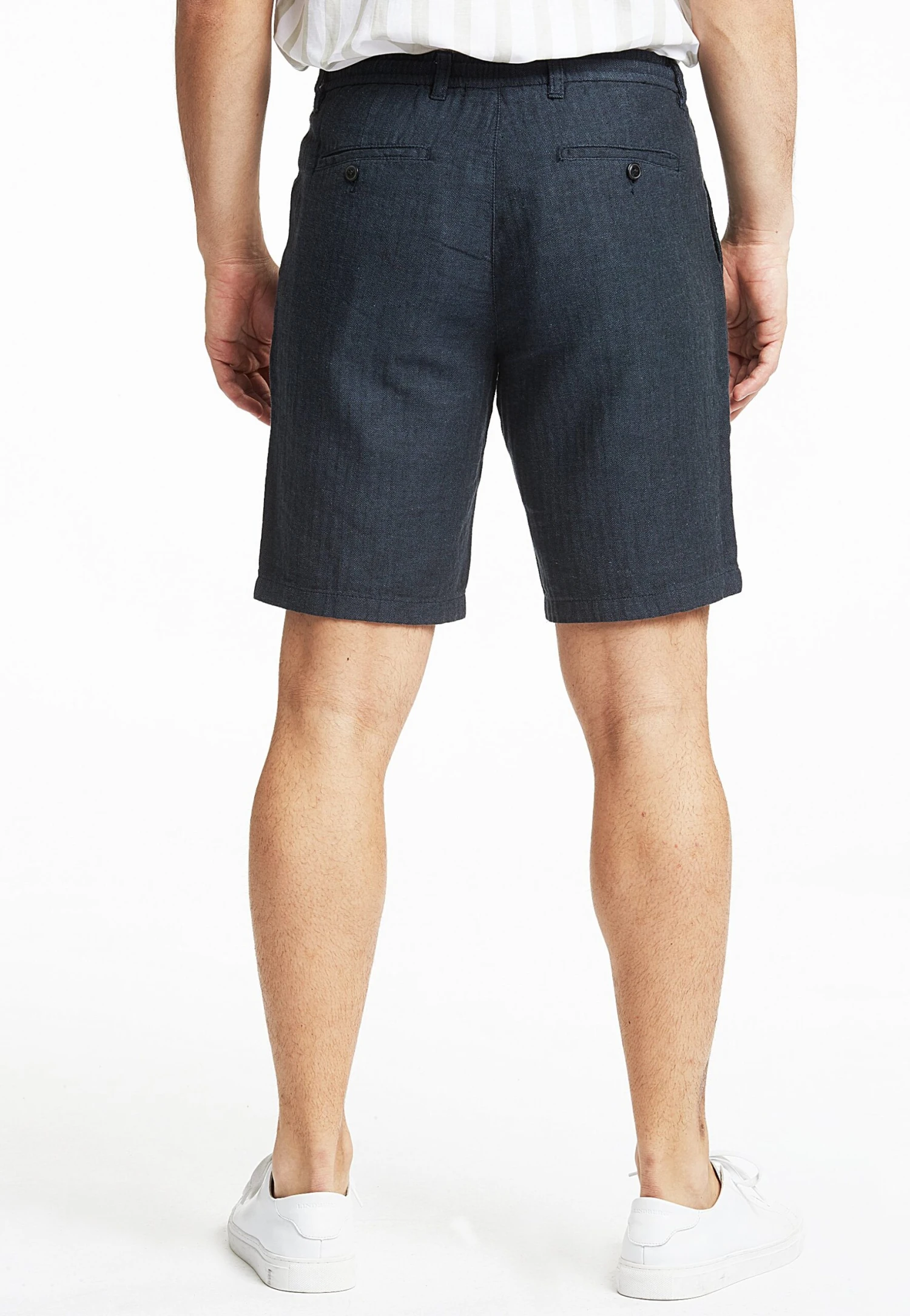 Lindbergh Blend Herringbone - Shorts - Navy 5 Lindbergh Blend Herringbone - Shorts - Navy - immagine 3