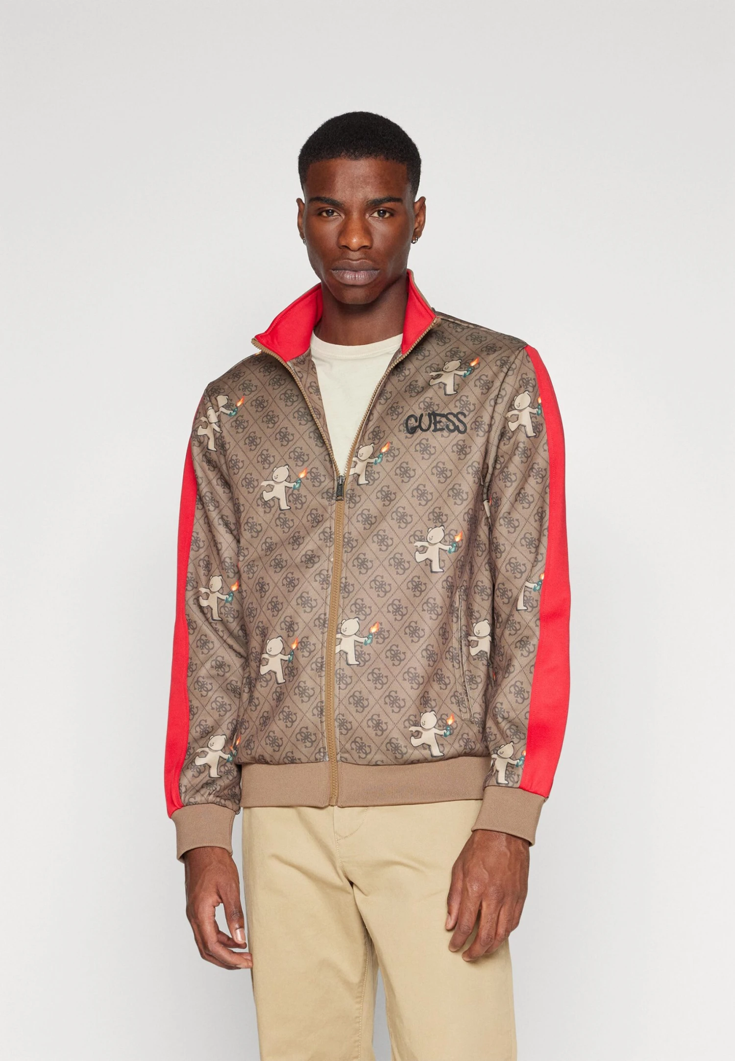 Guess Banksy Full Zip TracksuitGiacca SportivaBrown Uomo Pantaloni Sportivi E Joggers GU122T0GI-B11 3 Guess Banksy Full Zip TracksuitGiacca SportivaBrown Uomo Pantaloni Sportivi E Joggers GU122T0GI-B11