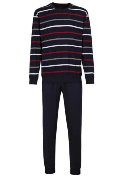 SetLang V Ausschnitt GestreiftPigiamaDunkelblau Uomo Per La Notte GO882M007-K11