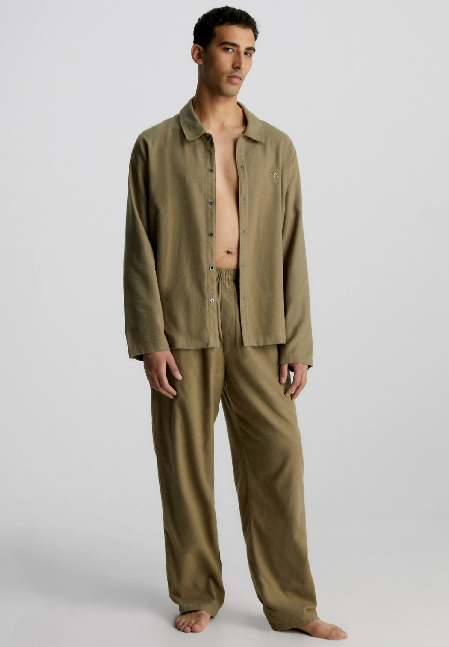 Pantaloni Del PigiamaDusky Green Uomo Per La Notte C1182L03A-M11 4 Pantaloni Del PigiamaDusky Green Uomo Per La Notte C1182L03A-M11 - immagine 2