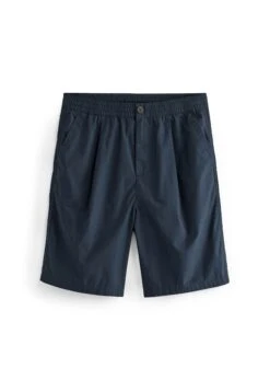 Next Poplin Pleat Chino Shorts - Shorts - Navy Blue