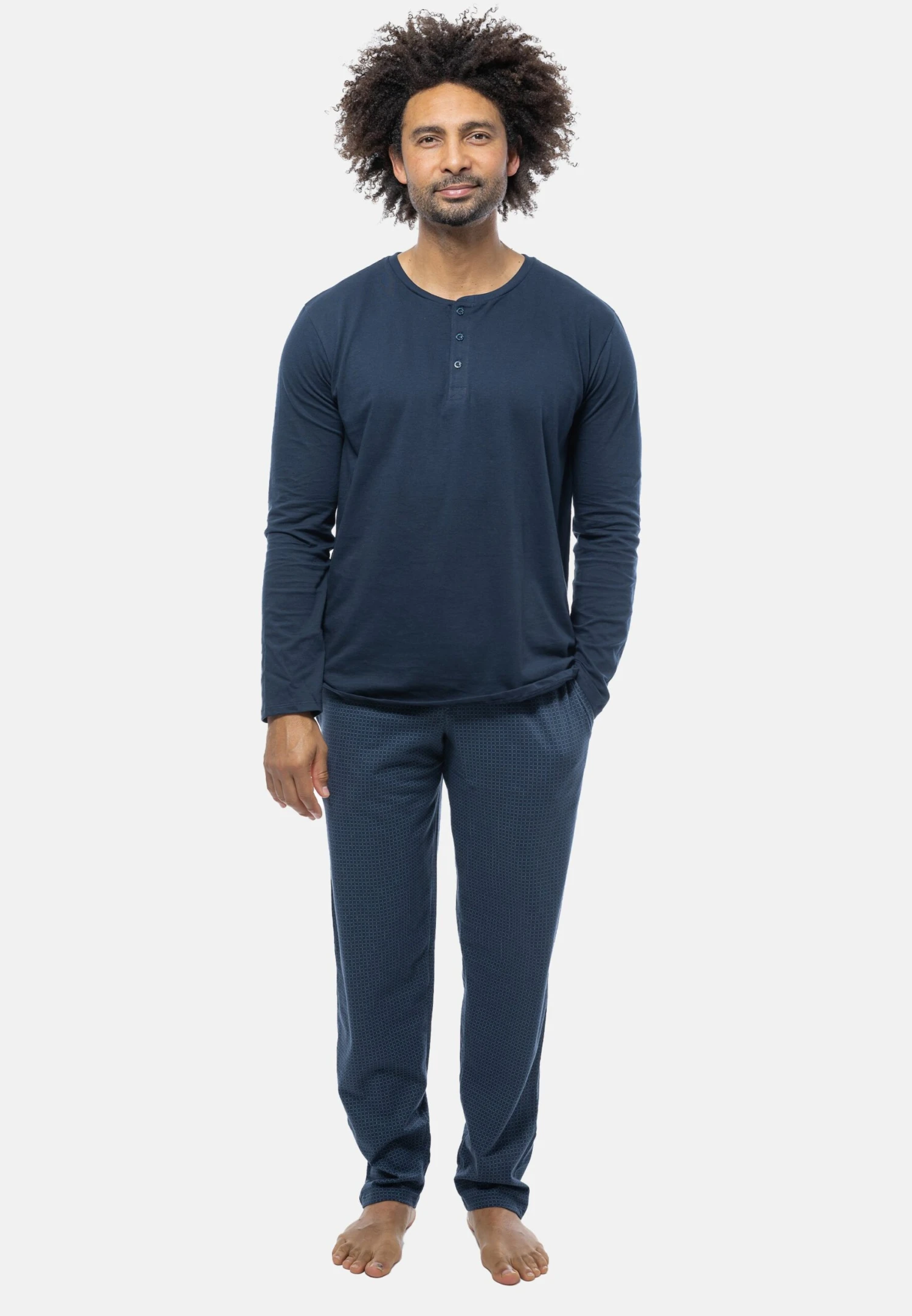 Schiesser Mix Set - Pigiama - Blau Gemustert 3 Schiesser Mix Set - Pigiama - Blau Gemustert