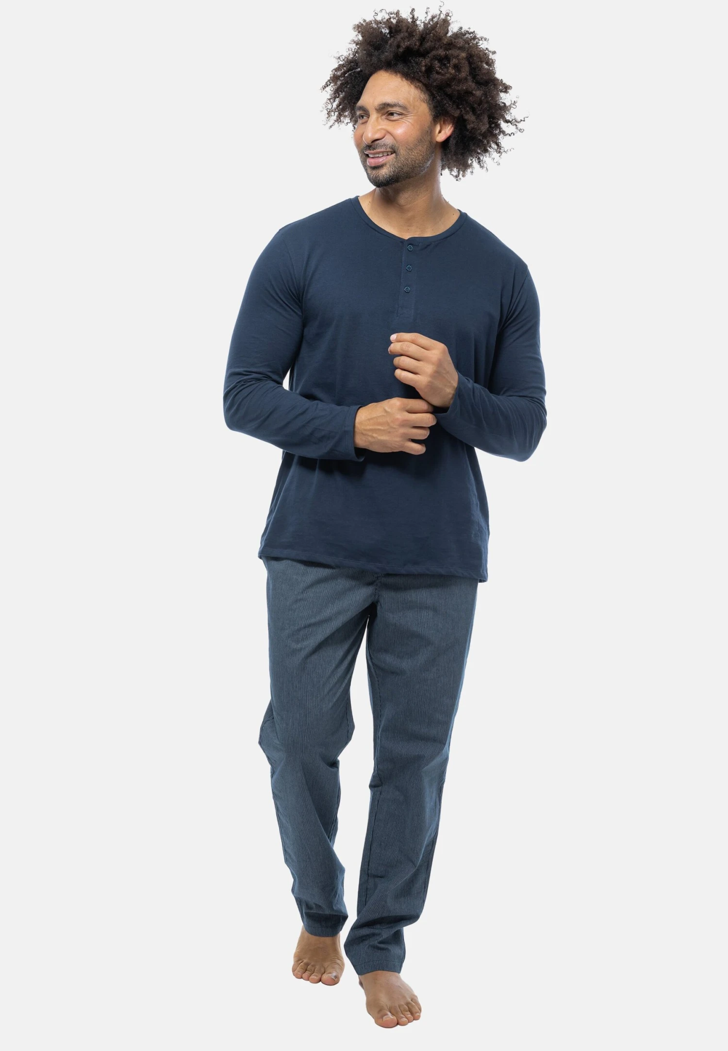 Schiesser Mix SetPigiamaBlau Gemustert Uomo Per La Notte S5982M0AM-K11 4 Schiesser Mix SetPigiamaBlau Gemustert Uomo Per La Notte S5982M0AM-K11 - immagine 2