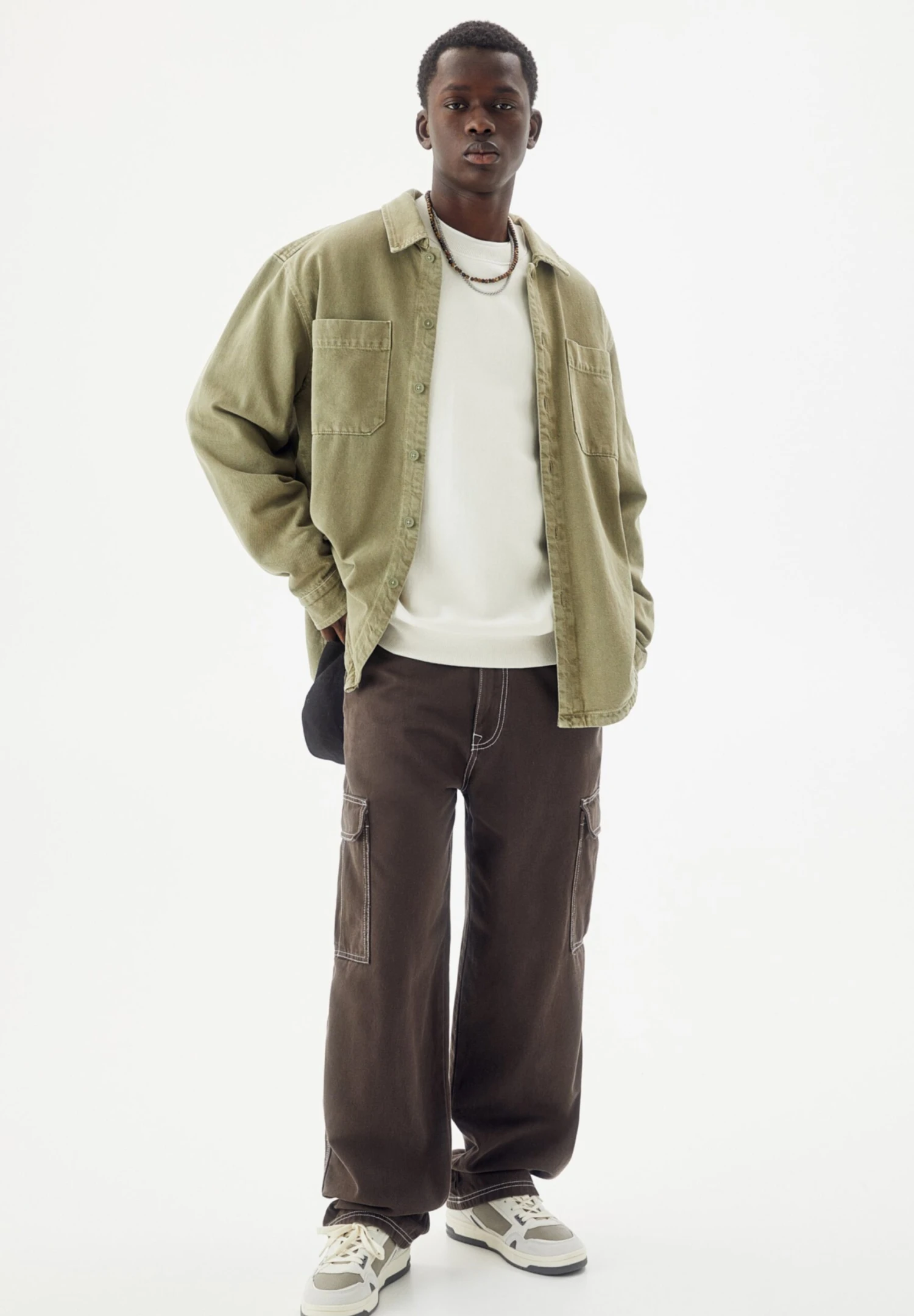 PULL & BEAR Long Sleeve- Camicia - Khaki 4 PULL & BEAR Long Sleeve- Camicia - Khaki - immagine 2