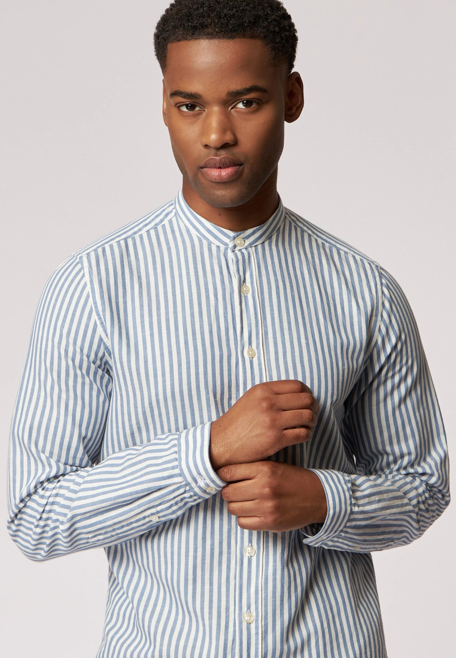 ROY ROBSON Mit Stehkragen Mix Gestreift - Camicia - Hellblau 5 ROY ROBSON Mit Stehkragen Mix Gestreift - Camicia - Hellblau - immagine 3