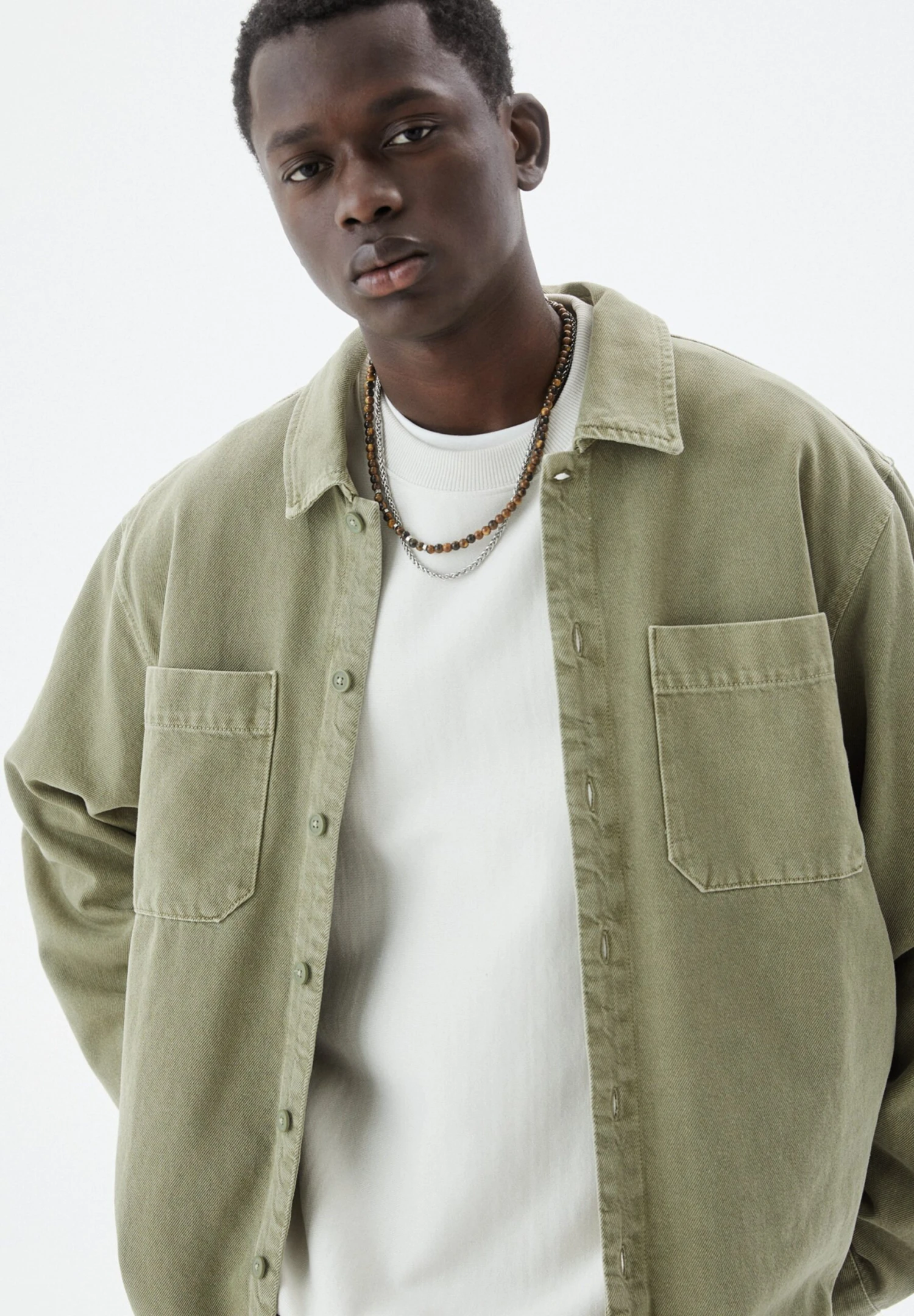PULL & BEAR Long Sleeve- Camicia - Khaki 8 PULL & BEAR Long Sleeve- Camicia - Khaki - immagine 6