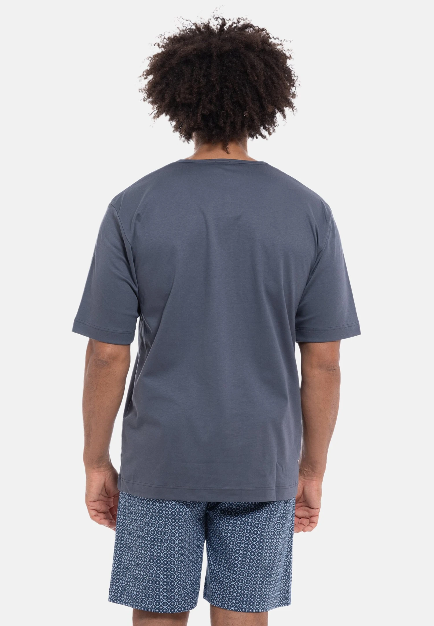 MEY Kurzarm Lounge - Nightwear Set - Pigiama - Blau Grau 5 MEY Kurzarm Lounge - Nightwear Set - Pigiama - Blau Grau - immagine 3