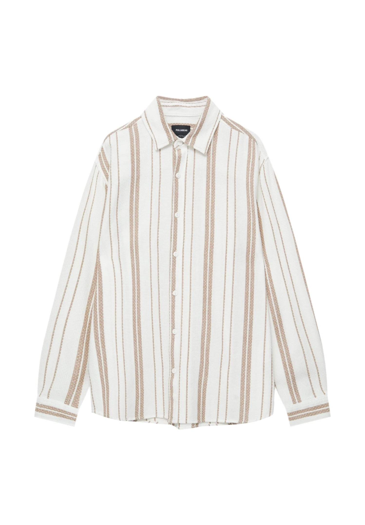 PULL & BEAR Striped Long SleeveCamiciaBeige Uomo Camicie PUC22D0KF-B11 7 PULL & BEAR Striped Long SleeveCamiciaBeige Uomo Camicie PUC22D0KF-B11 - immagine 5