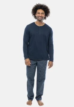 Schiesser Mix SetPigiamaBlau Gemustert Uomo Per La Notte S5982M0AM-K11