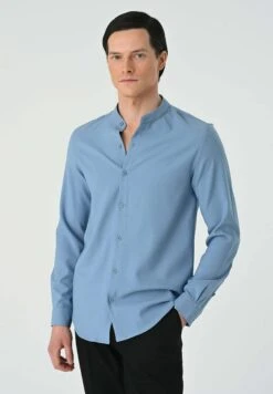 Mandarin Collar Long Sleeve - Camicia - Indigo