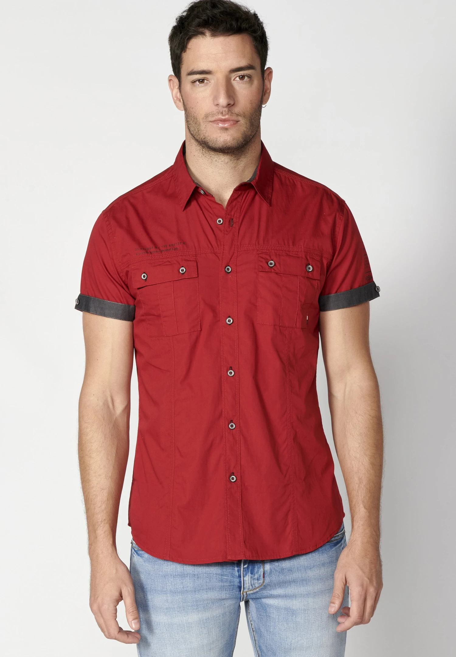 Koroshi Short Sleeve- Camicia - Rojo Red 3 Koroshi Short Sleeve- Camicia - Rojo Red
