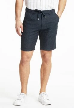 Lindbergh Blend Herringbone - Shorts - Navy