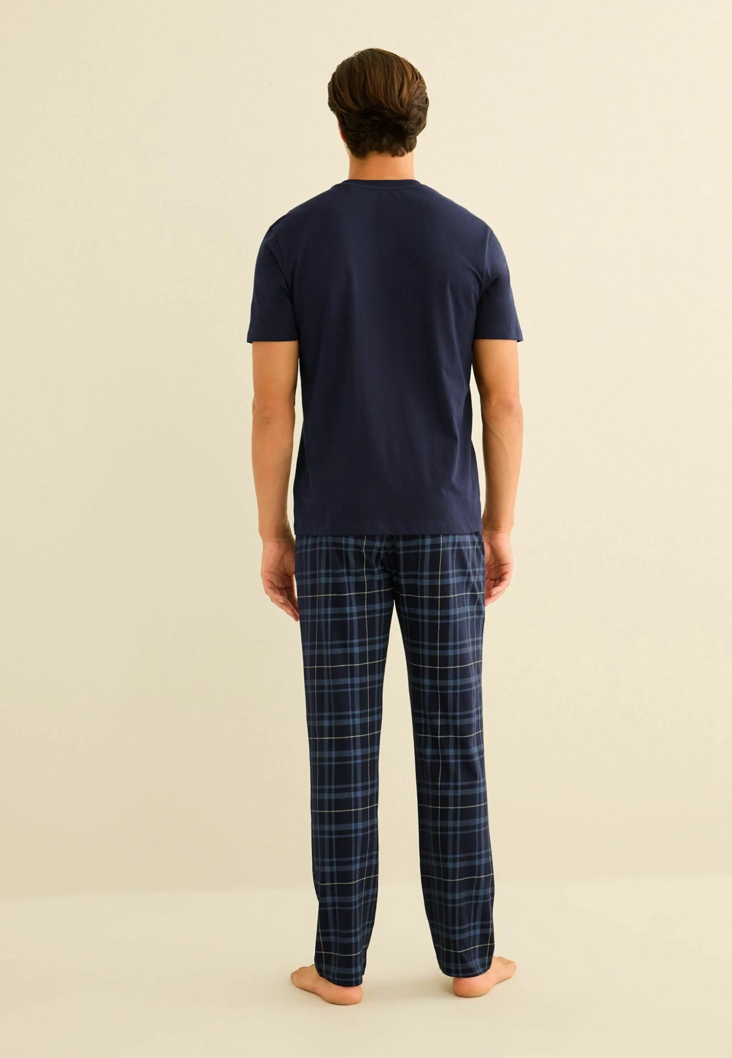 Next Cotton Pyjamas SetPigiamaNavy Blue Check Uomo Per La Notte NX382M05T-K11 3 Next Cotton Pyjamas SetPigiamaNavy Blue Check Uomo Per La Notte NX382M05T-K11