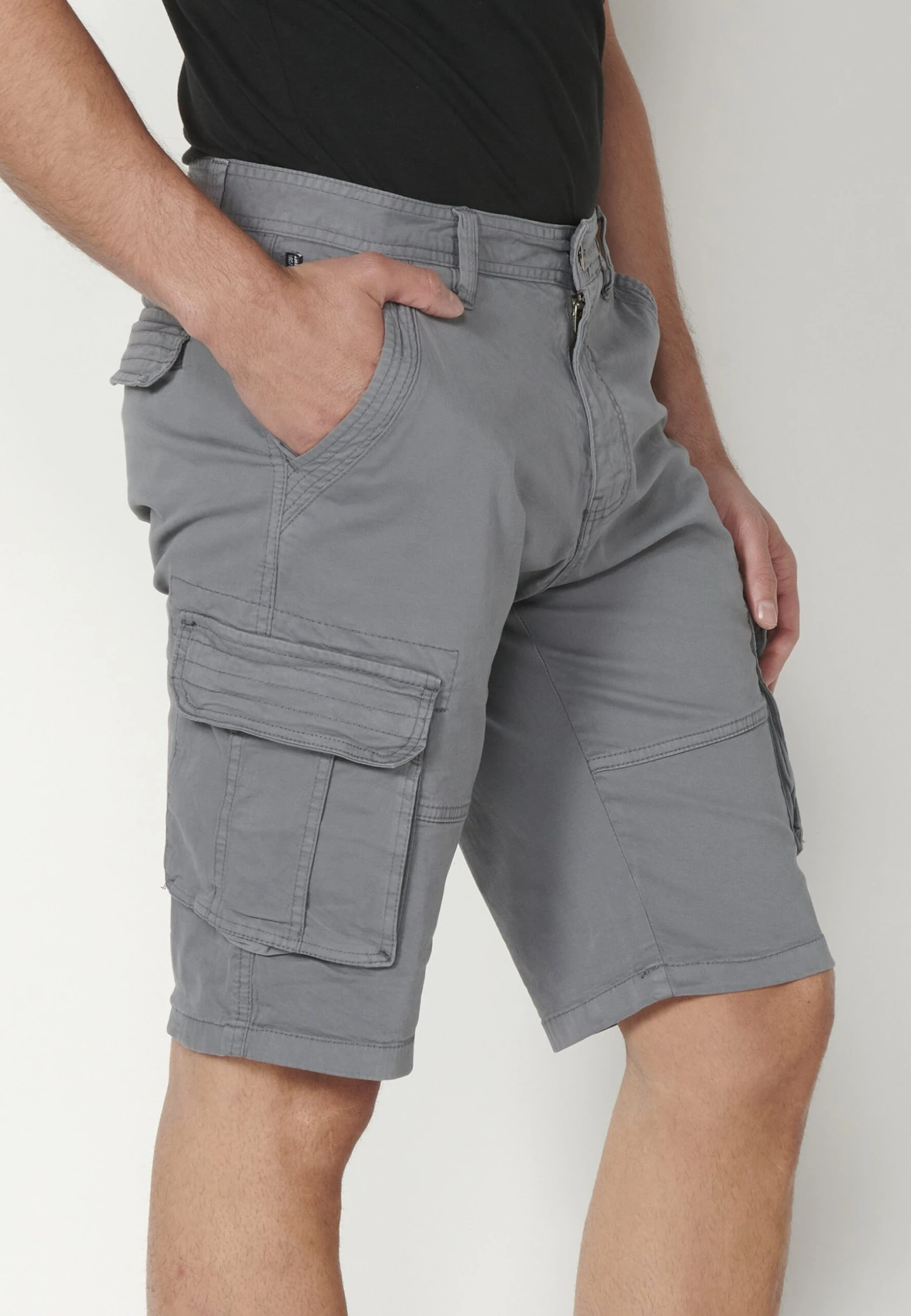Koroshi ShortsGris Uomo Bermuda KOL22F08X-C11 6 Koroshi ShortsGris Uomo Bermuda KOL22F08X-C11 - immagine 4