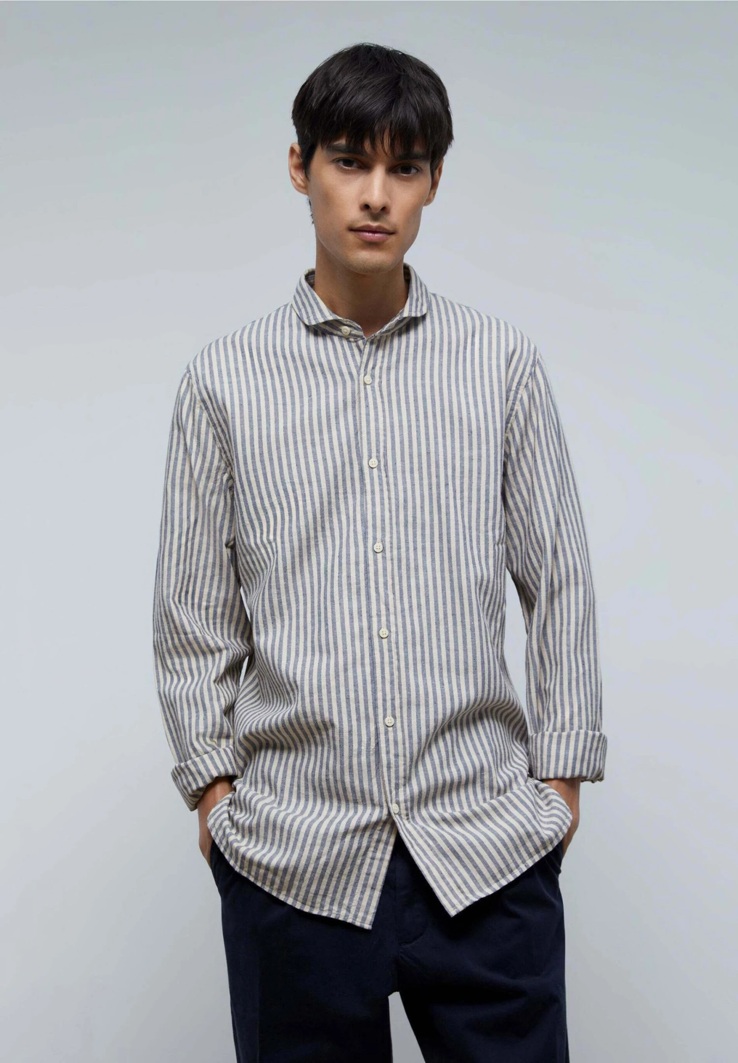 Scalpers Striped Rustic CamiciaBlue Stripes Uomo Camicie SCF22D095-K11 3 Scalpers Striped Rustic CamiciaBlue Stripes Uomo Camicie SCF22D095-K11