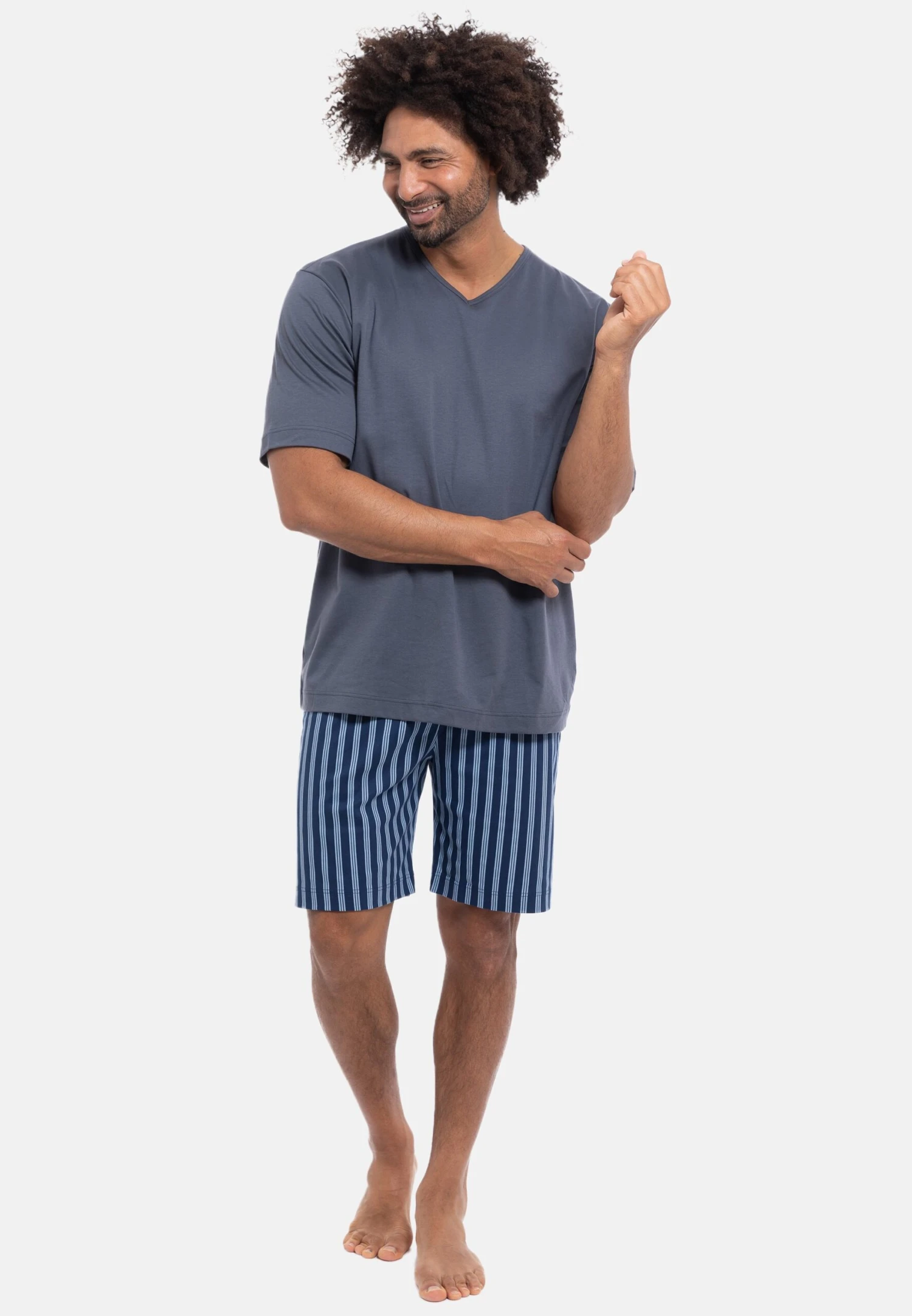 MEY SetPigiamaGrau Blau Uomo Per La Notte M9382M01F-C12 4 MEY SetPigiamaGrau Blau Uomo Per La Notte M9382M01F-C12 - immagine 2