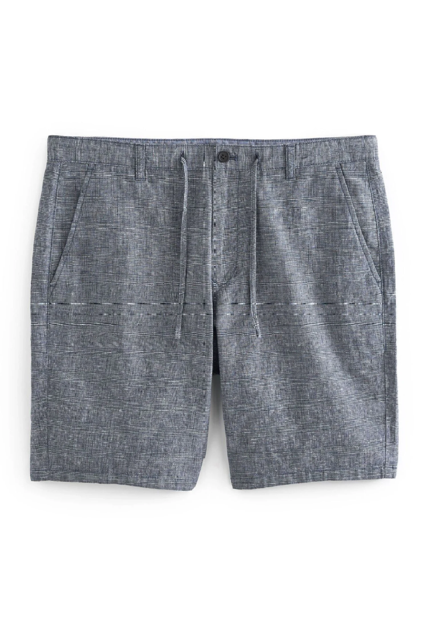 Next Regular Fit Linen Rich Shorts - Shorts - Blue Check 8 Next Regular Fit Linen Rich Shorts - Shorts - Blue Check - immagine 6
