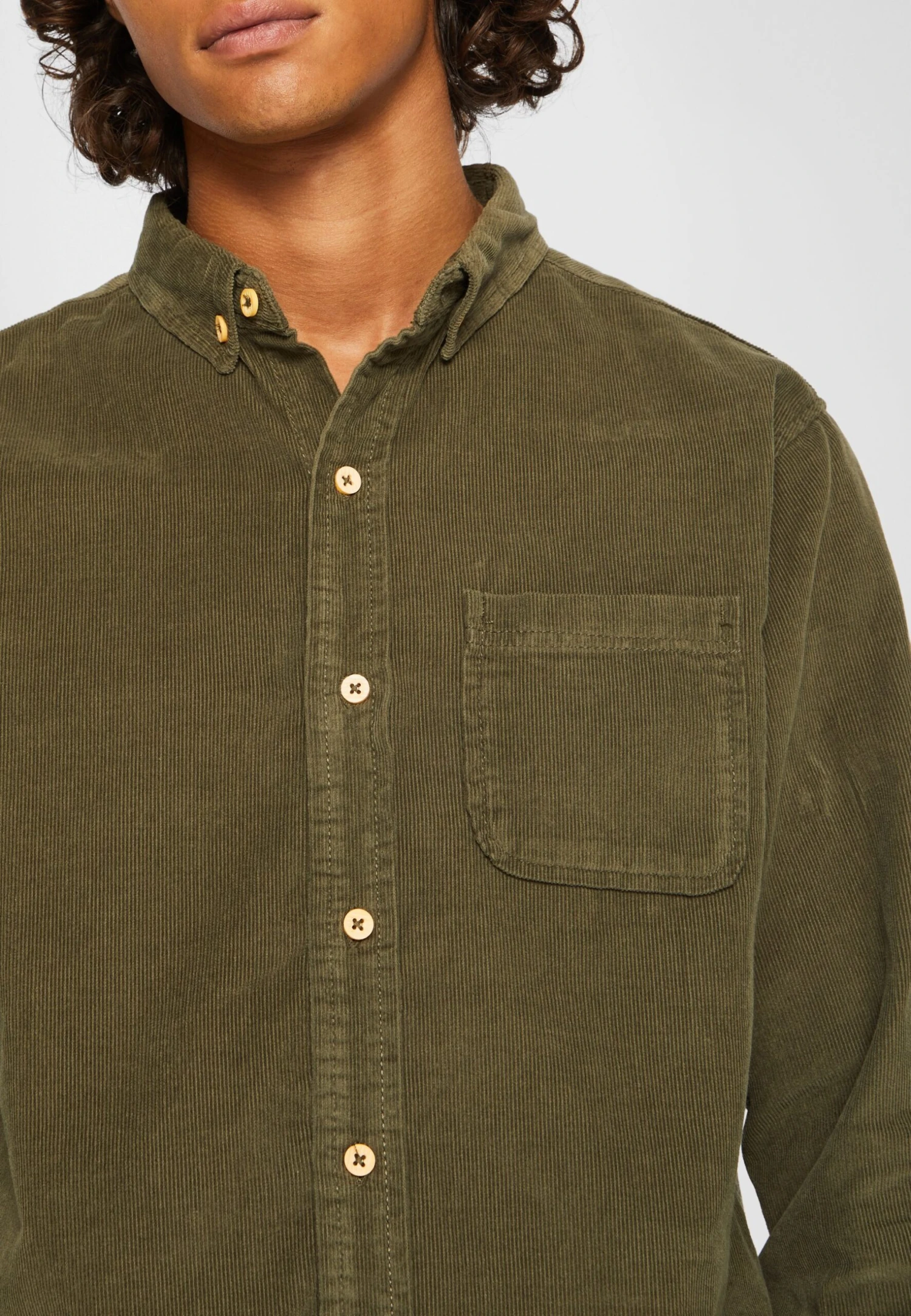 URBAN CLASSICS Corduroy Shirt - Camicia - Olive 7 URBAN CLASSICS Corduroy Shirt - Camicia - Olive - immagine 5