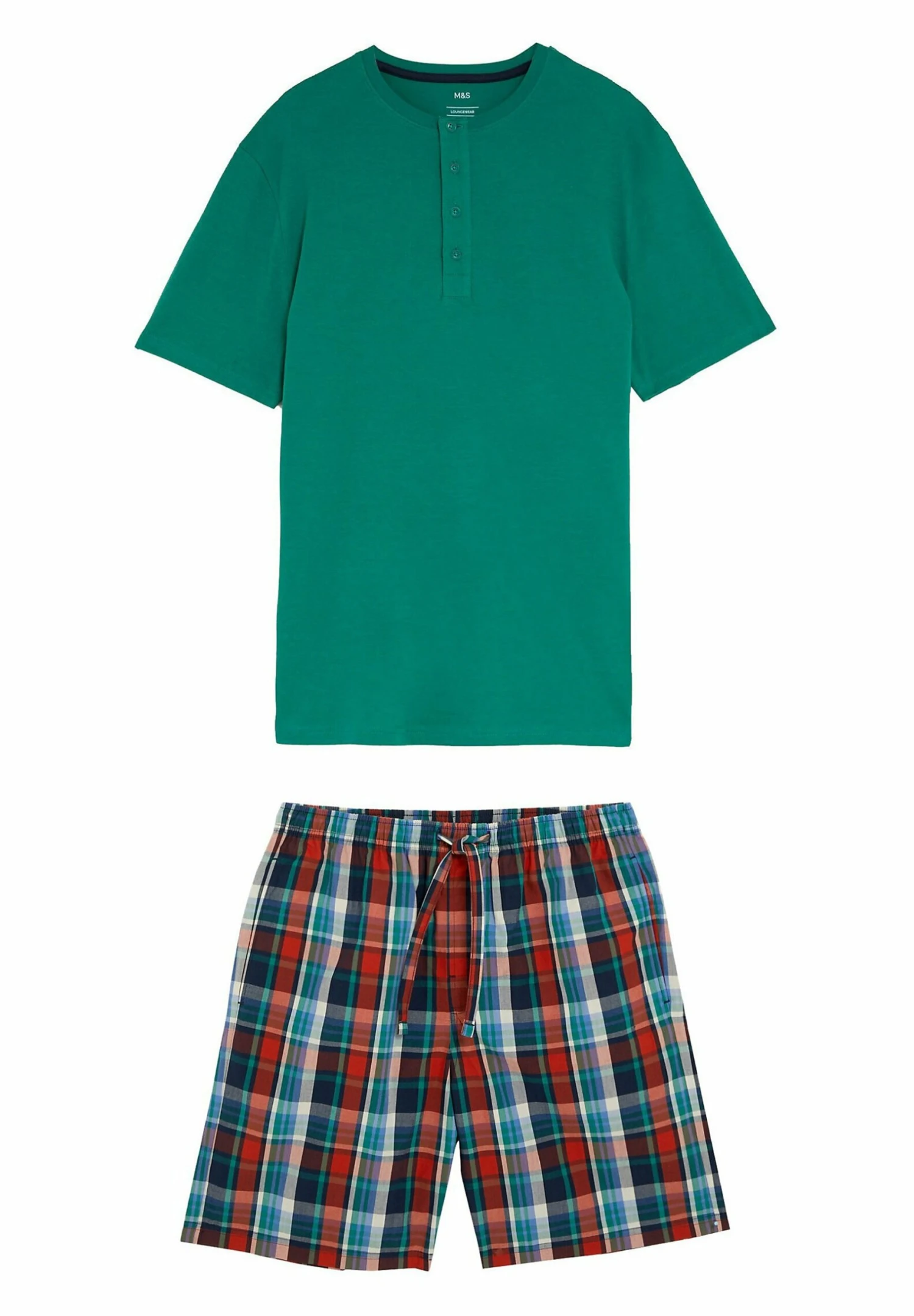 Marks & Spencer Pure Cotton CheckedPigiamaGreen Mix Uomo Per La Notte QM482M016-M11 6 Marks & Spencer Pure Cotton CheckedPigiamaGreen Mix Uomo Per La Notte QM482M016-M11 - immagine 4