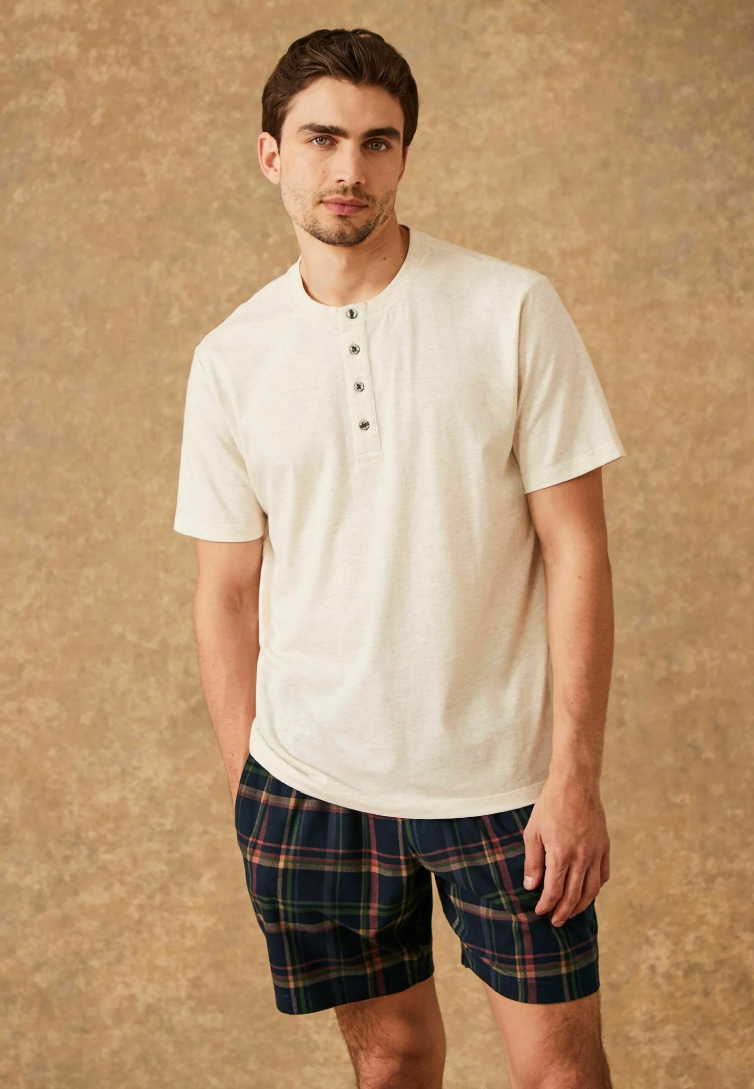 Next Motionflex Cosy SetPigiamaCream/Navy Blue Check Uomo Per La Notte NX382M03Y-K12 3 Next Motionflex Cosy SetPigiamaCream/Navy Blue Check Uomo Per La Notte NX382M03Y-K12