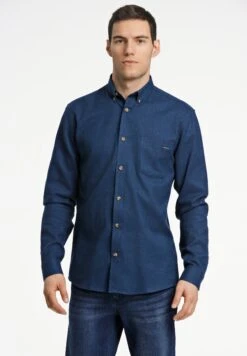 Lindbergh Brushed Herringbone L SCamiciaNavy Uomo Camicie LG522D09N-K11