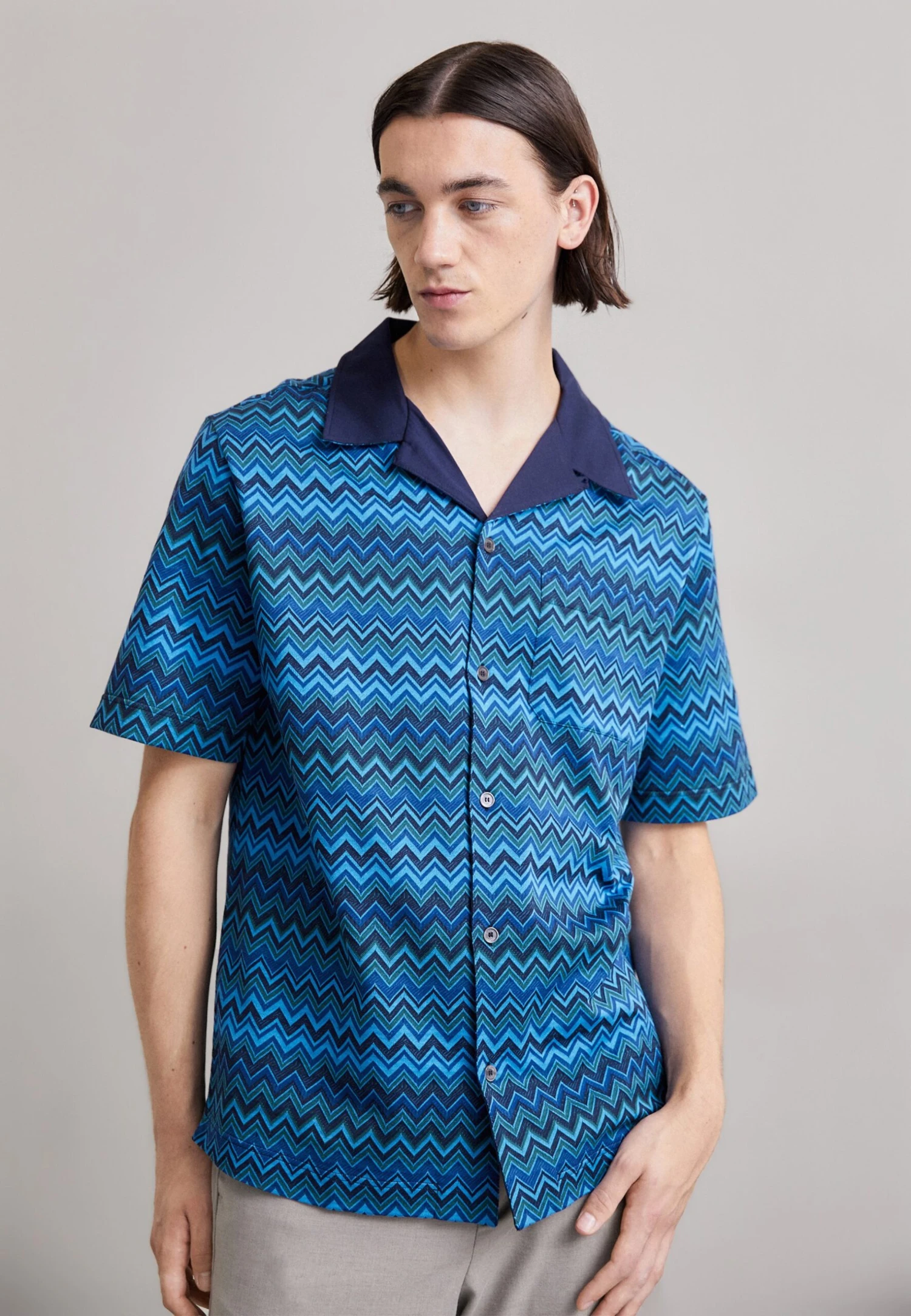 Missoni Short Sleeve ShirtCamiciaNavy Blue Uomo Camicie 6MI22D00V-T11 3 Missoni Short Sleeve ShirtCamiciaNavy Blue Uomo Camicie 6MI22D00V-T11