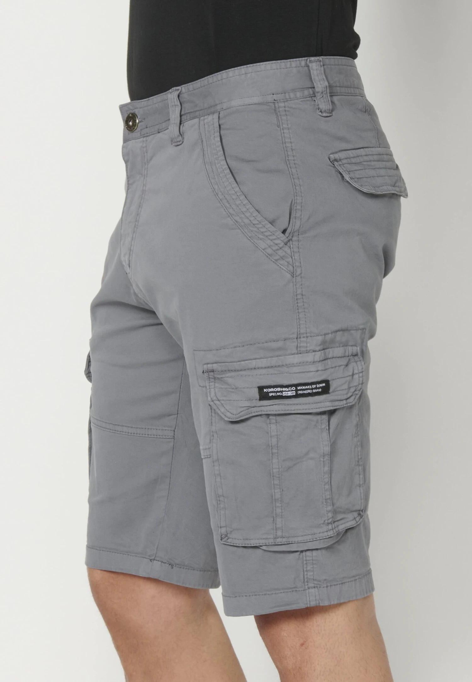 Koroshi ShortsGris Uomo Bermuda KOL22F08X-C11 10 Koroshi ShortsGris Uomo Bermuda KOL22F08X-C11 - immagine 8
