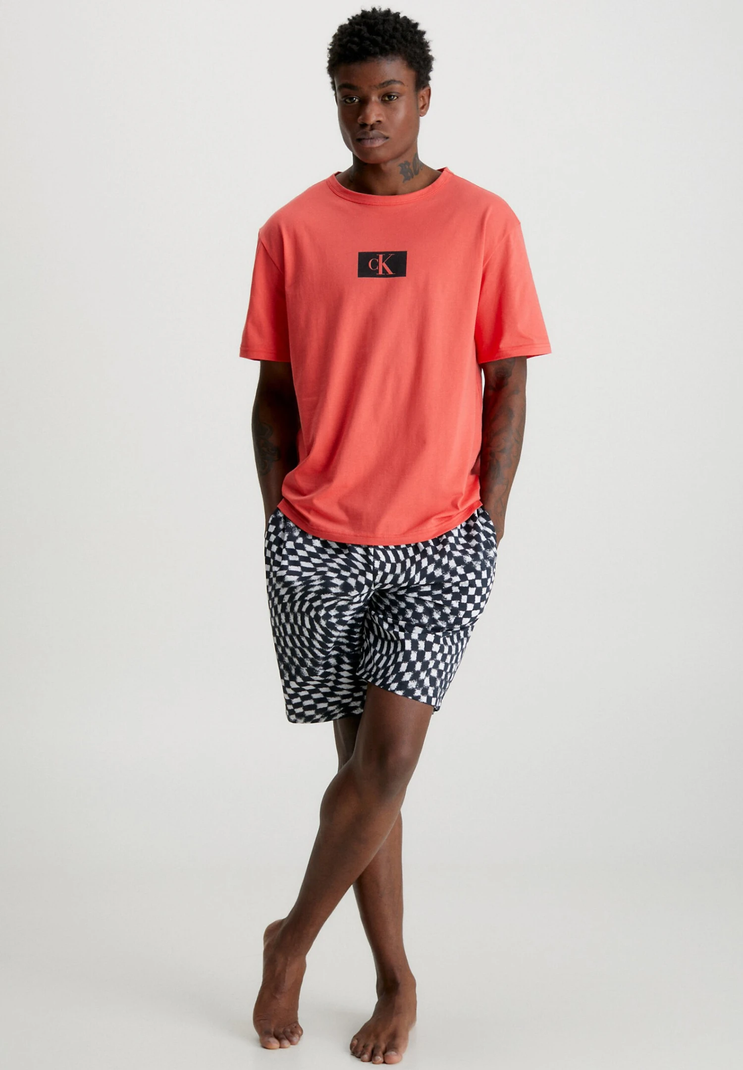 S S Short SetPigiamaCl Mln Top Dstrssd Chkrbrd Blk Btm Uomo Per La Notte C1182M016-Q12 3 S S Short SetPigiamaCl Mln Top Dstrssd Chkrbrd Blk Btm Uomo Per La Notte C1182M016-Q12