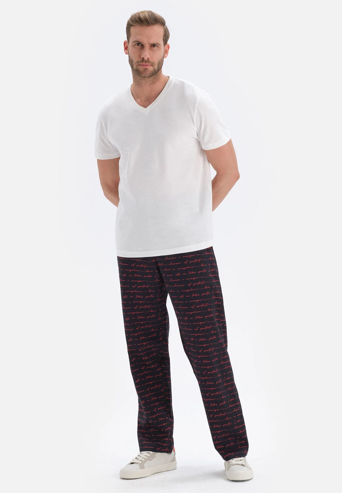 PrintedPantaloni Del PigiamaNavy Uomo Per La Notte D6D82L00J-K11 3 PrintedPantaloni Del PigiamaNavy Uomo Per La Notte D6D82L00J-K11