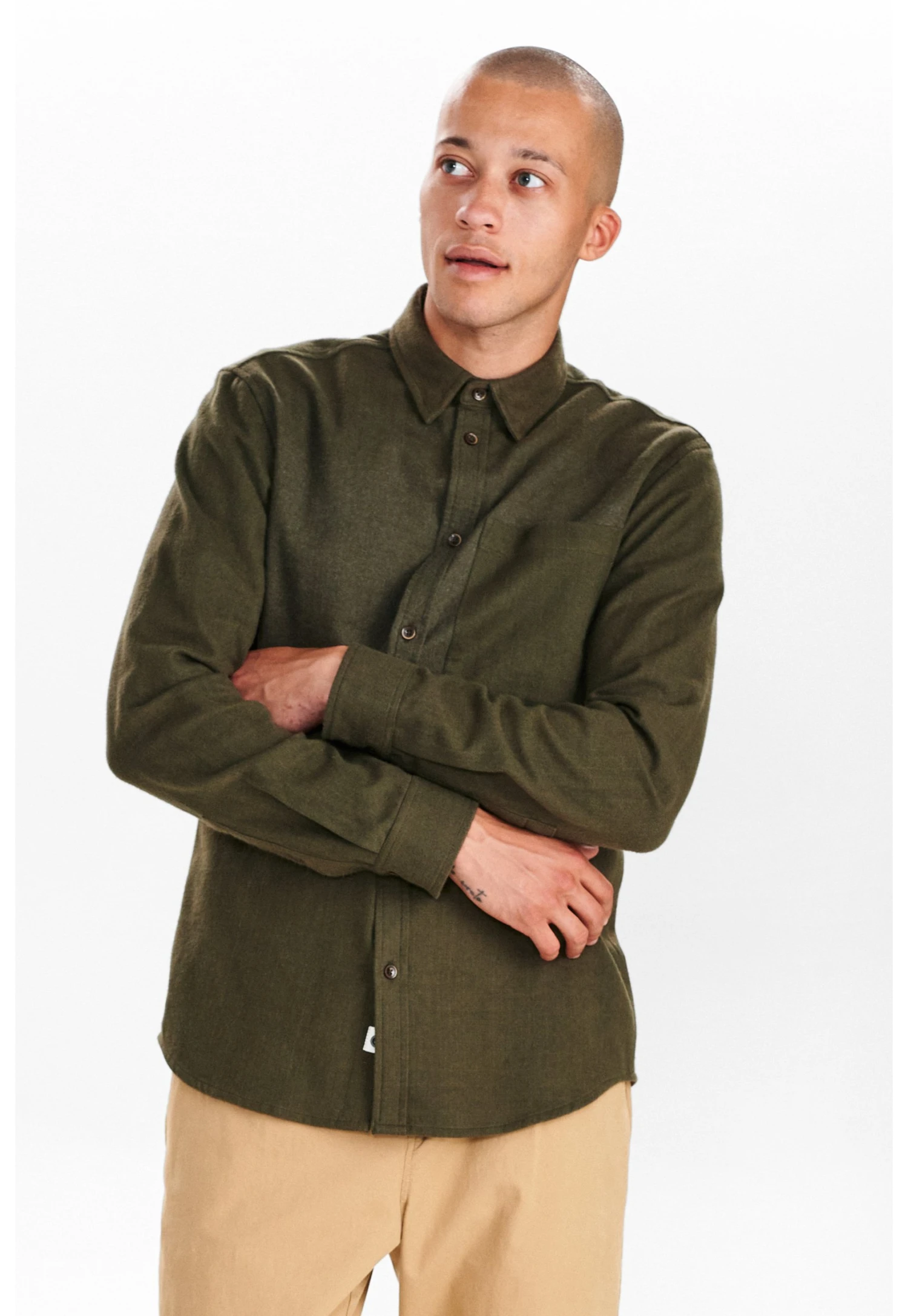 Anerkjendt Tone Melange - Camicia - Olivine 3 Anerkjendt Tone Melange - Camicia - Olivine