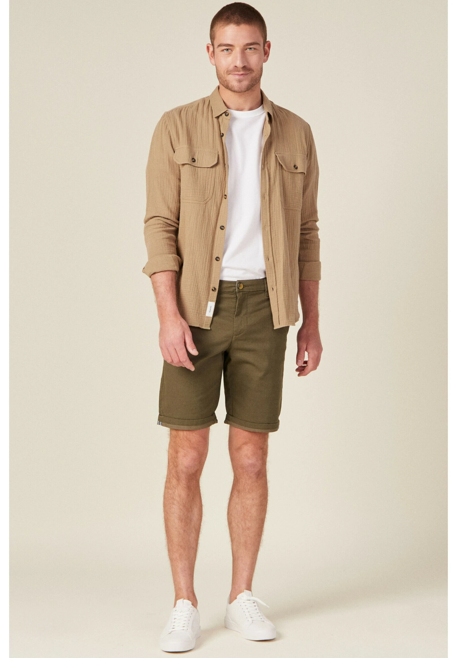 Umweltfreundliche Bermuda - Shorts - Taupe 4 Umweltfreundliche Bermuda - Shorts - Taupe - immagine 2