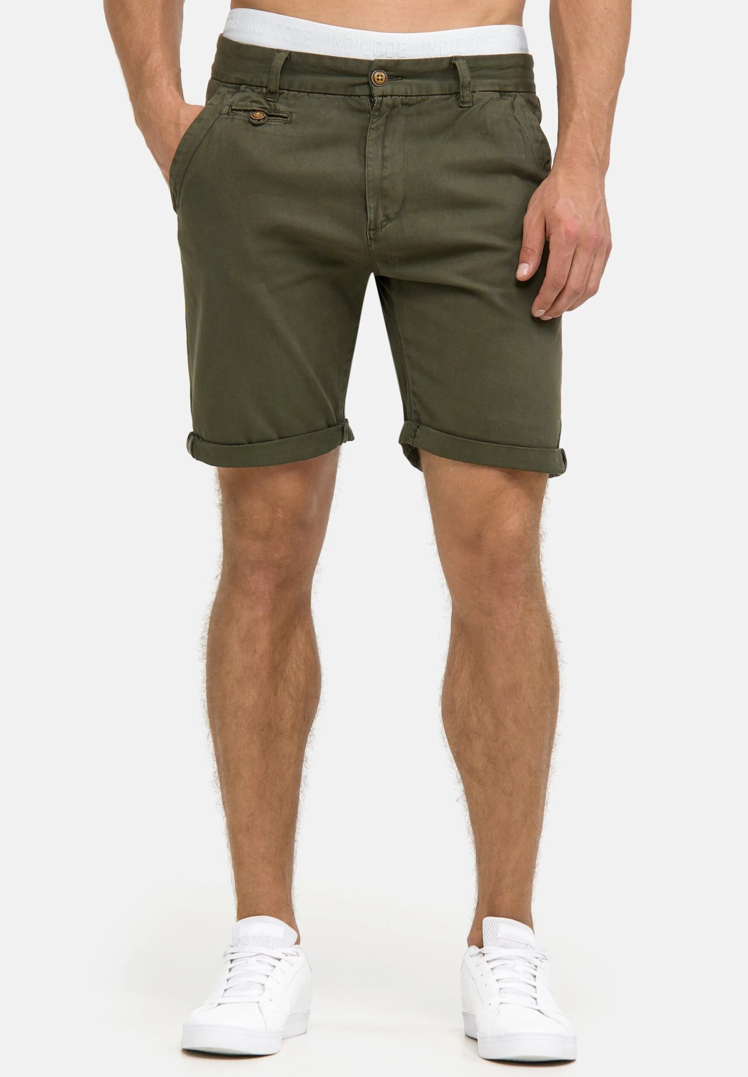 Indicode Jeans Casual Fit - Shorts - Grün Army 3 Indicode Jeans Casual Fit - Shorts - Grün Army