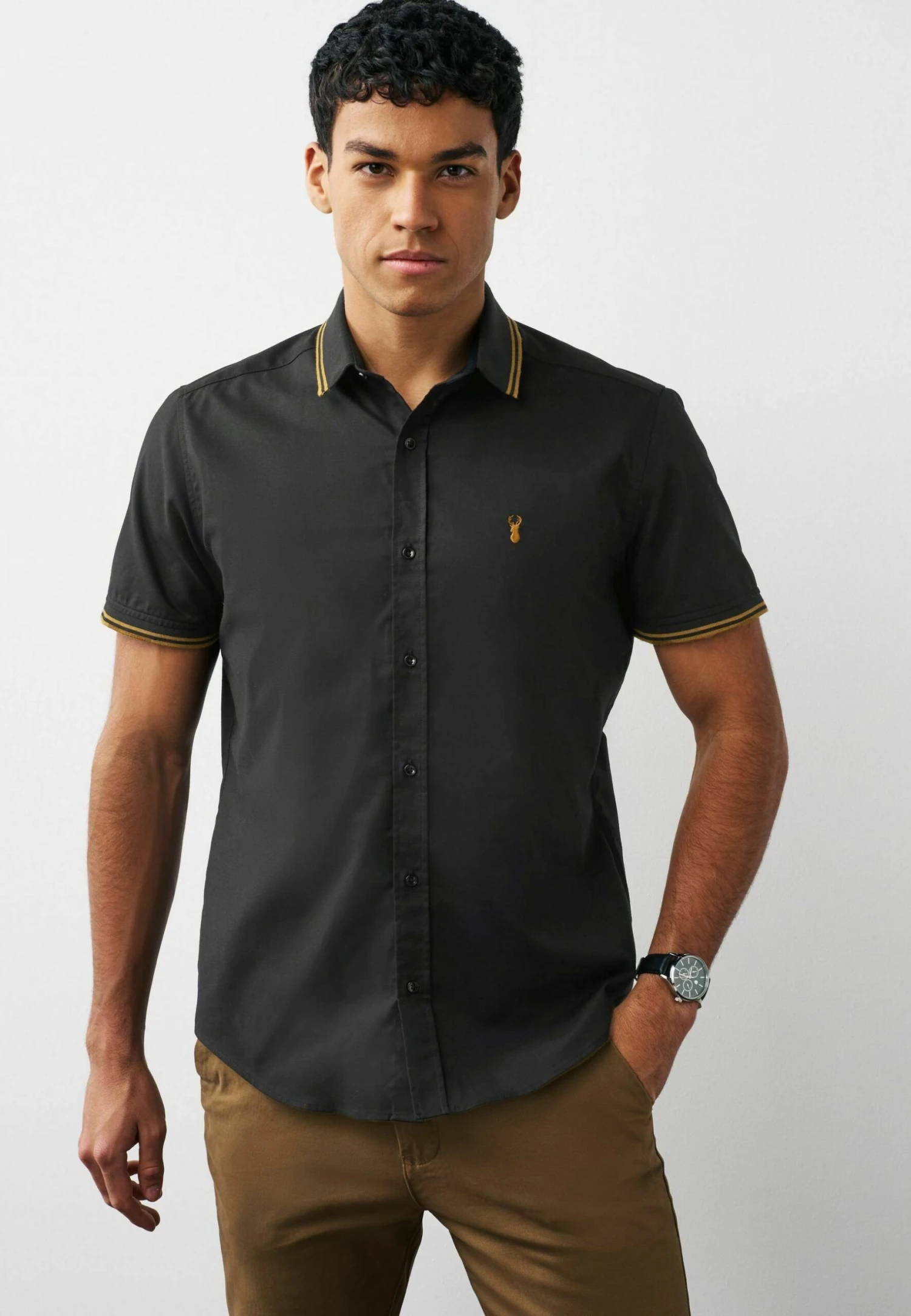 Next Stretch Oxford Short Sleeve Standard - Camicia - Black 2 Next Stretch Oxford Short Sleeve Standard - Camicia - Black
