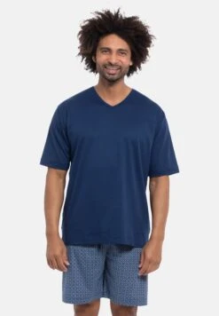 MEY Kurzarm Lounge - Nightwear Set - Pigiama - Blau