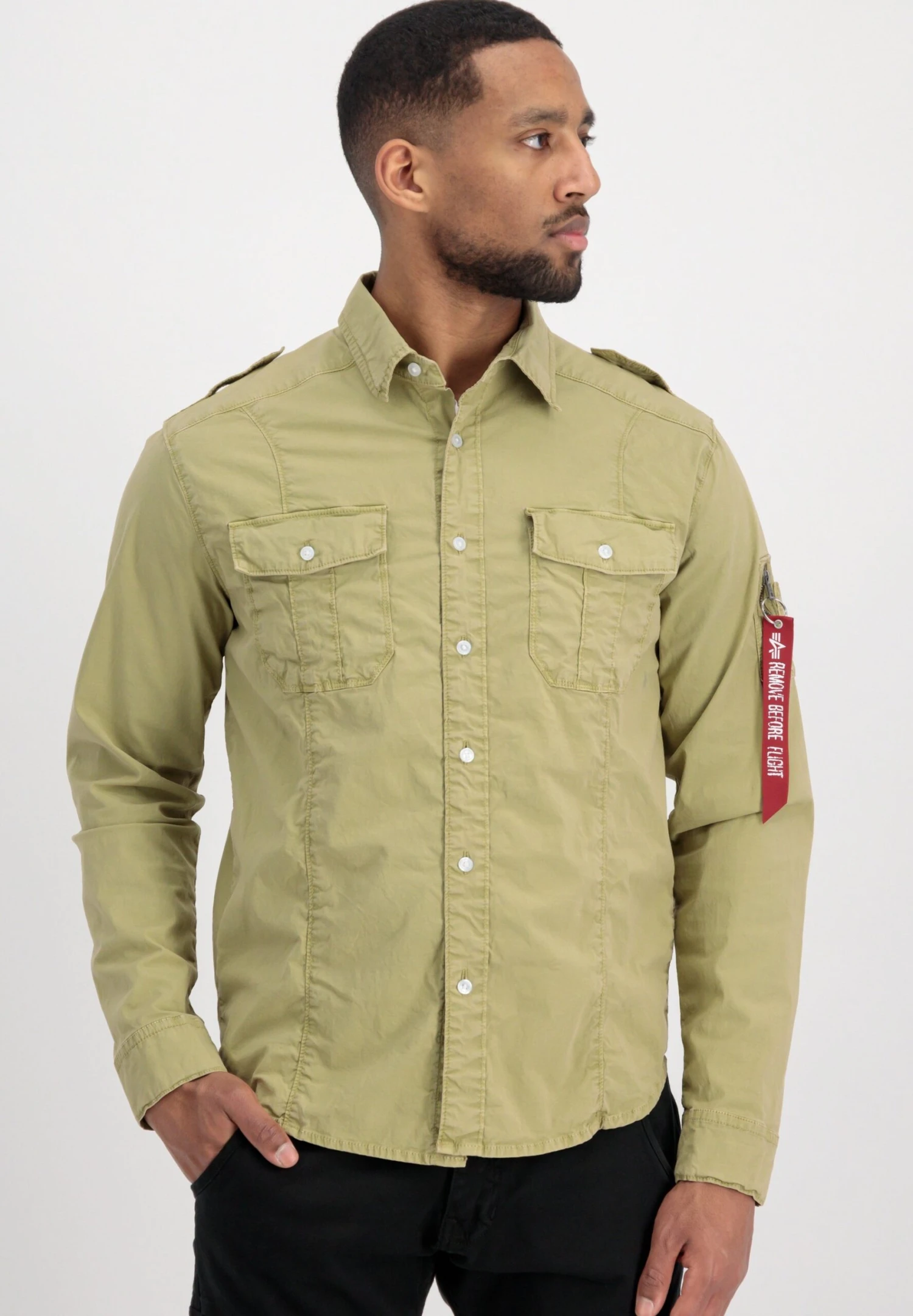 Alpha Industries Basic CamiciaSage Green Uomo Camicie AL522D01T-N11 3 Alpha Industries Basic CamiciaSage Green Uomo Camicie AL522D01T-N11