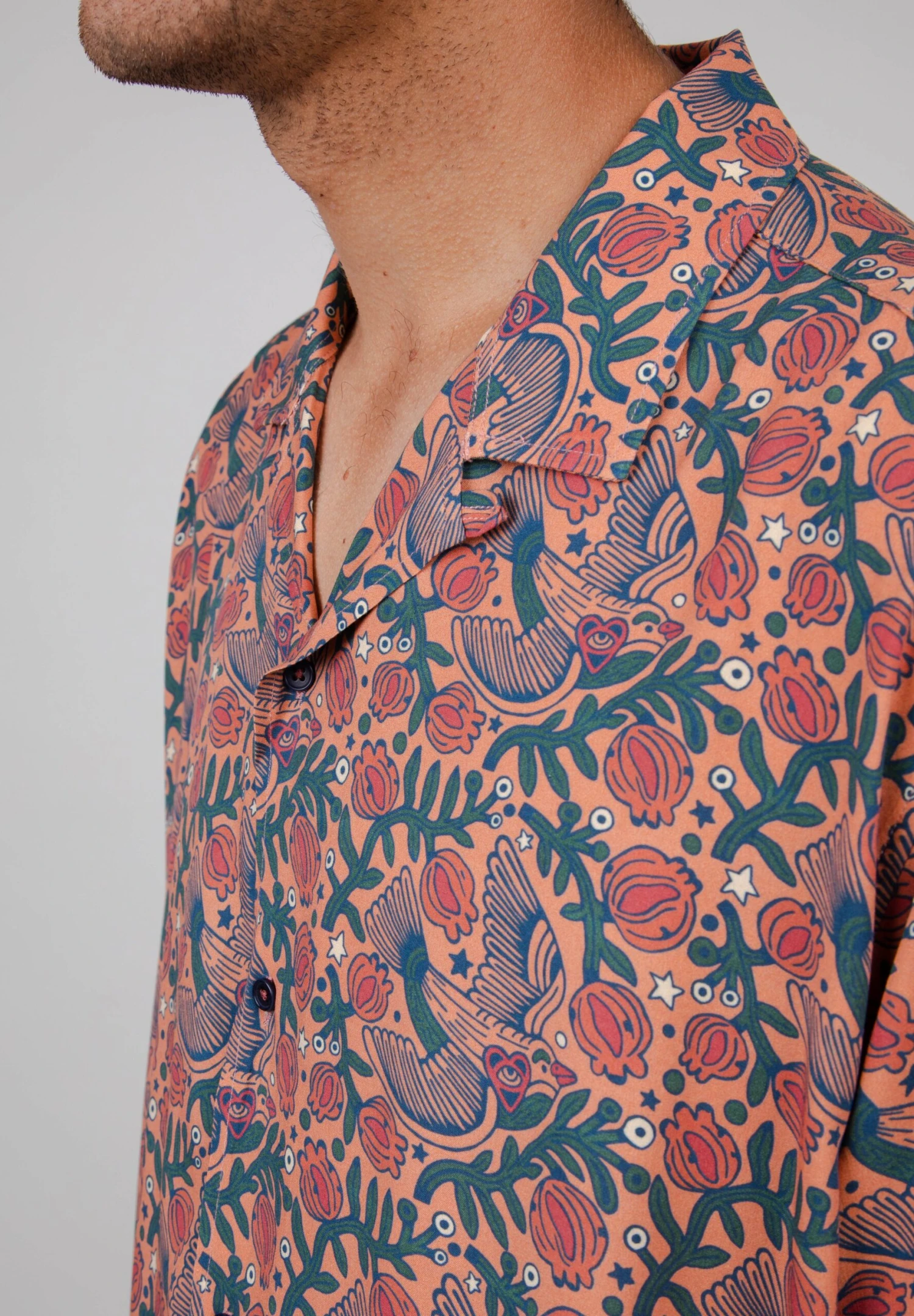 Brava Fabrics Asis Passerine Aloha CamiciaOrange Uomo Camicie B1T22D050-H11 7 Brava Fabrics Asis Passerine Aloha CamiciaOrange Uomo Camicie B1T22D050-H11 - immagine 5