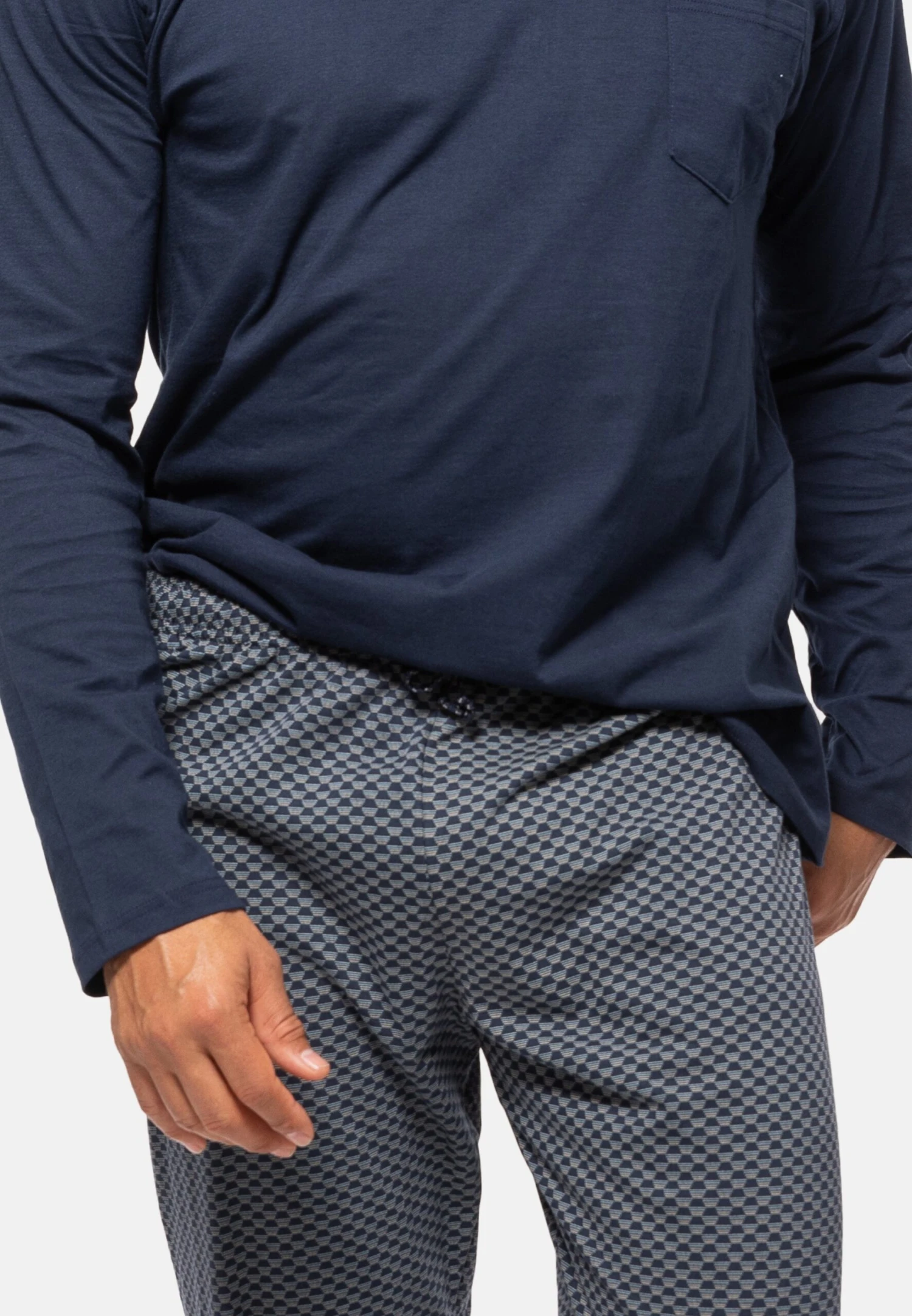 Organic SetPigiamaBlau Gemustert Uomo Per La Notte AMV82M014-K12 6 Organic SetPigiamaBlau Gemustert Uomo Per La Notte AMV82M014-K12 - immagine 4