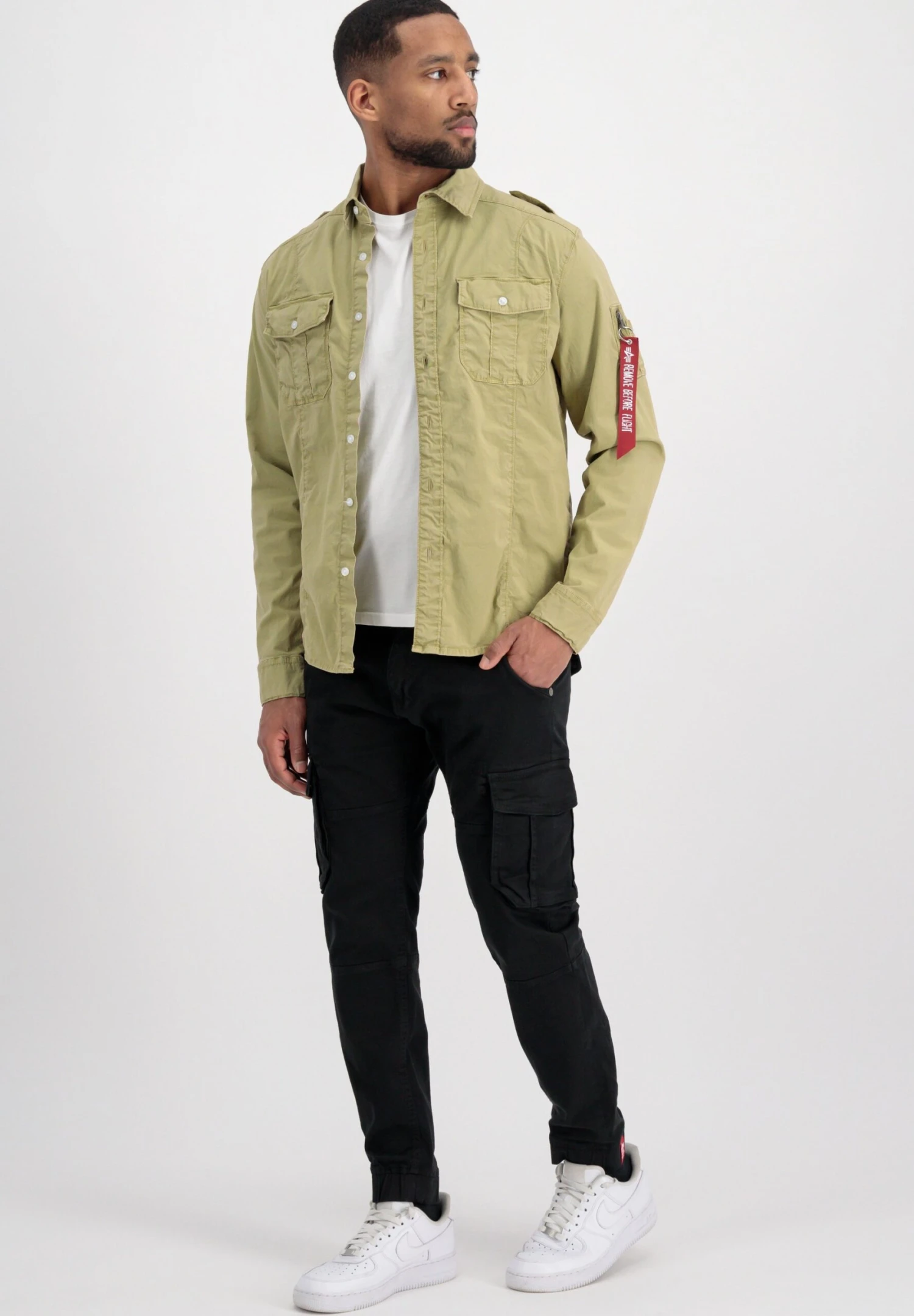 Alpha Industries Basic CamiciaSage Green Uomo Camicie AL522D01T-N11 4 Alpha Industries Basic CamiciaSage Green Uomo Camicie AL522D01T-N11 - immagine 2