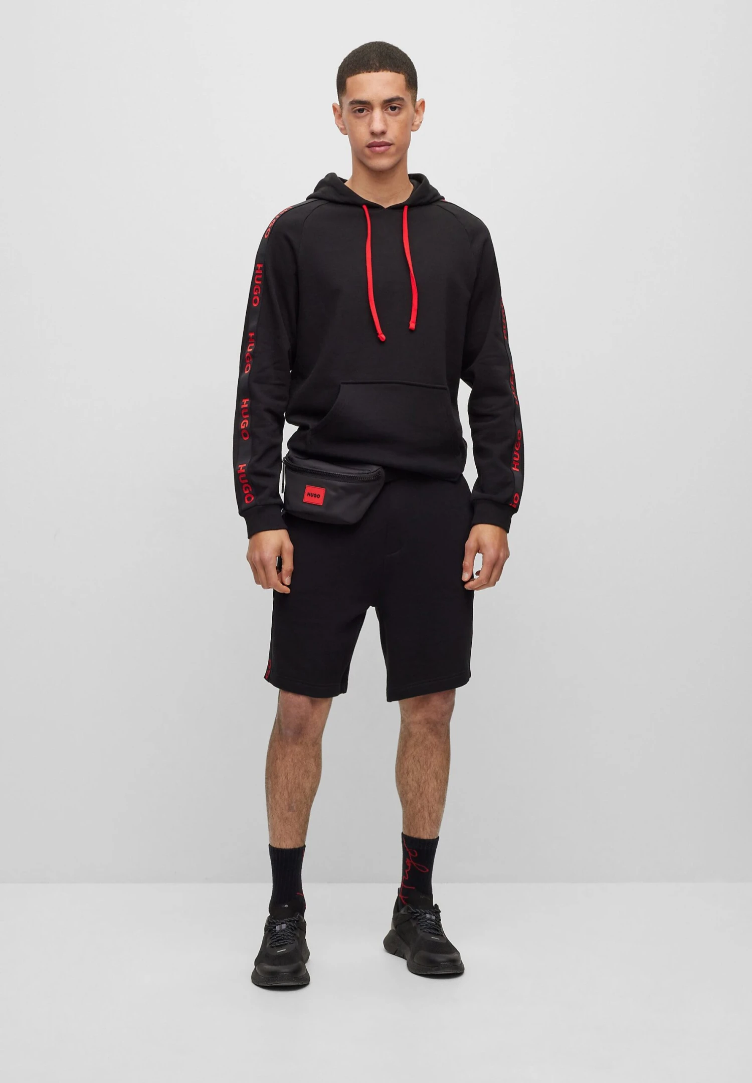 Hugo Sporty Logo - Felpa Con Cappuccio - Black 4 Hugo Sporty Logo - Felpa Con Cappuccio - Black - immagine 2